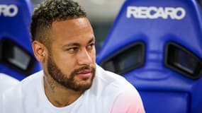 Neymar sur le banc lors du match amical PSG-Inter Milan (1-2), le 1er août 2023