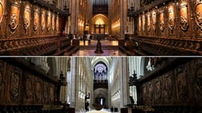 Avant-après de l'intérieur de la cathédrale Notre-Dame