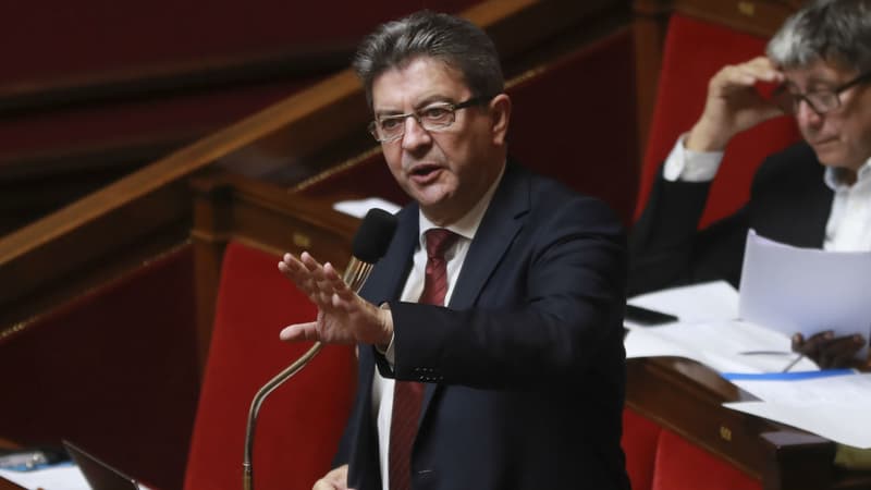 Jean-Luc Mélenchon lors d'une séance de questions au gouvernement à l'Assemblée nationale, le 26 juillet 2017