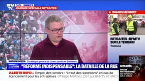 Réforme des retraites: pour Simon Duteil, co-délégué général de Solidaire, "il faut un partage différent" des richesses