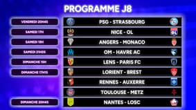 Ligue 1 : Le programme de la 8e journée avec PSG-Strasbourg
