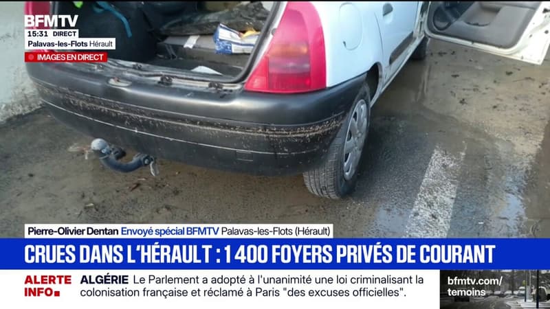 Crues dans l'Hérault: l'heure est aux constatations, 1.400 foyers toujours privés de courant