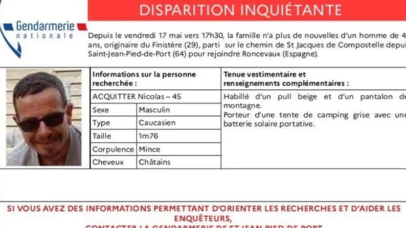 L'appel à témoins lancé par la gendarmerie de SaintèJean-Pied-de-Port, mai 2024