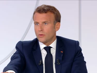 Emmanuel Macron lors de son interview télévisée du 14 juillet 2020.