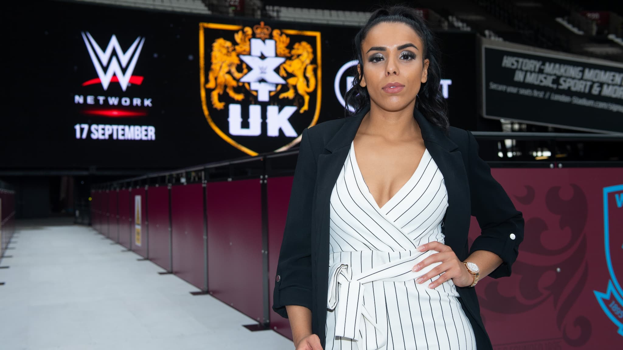 Amale "French Hope" Dib avant un enregistrement de NXT UK en septembre 2020 Amale "French Hope" Dib avant un enregistrement de NXT UK en septembre 2020