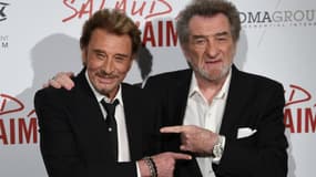 Eddy Mitchell et Johnny Hallyday à Paris en 2014