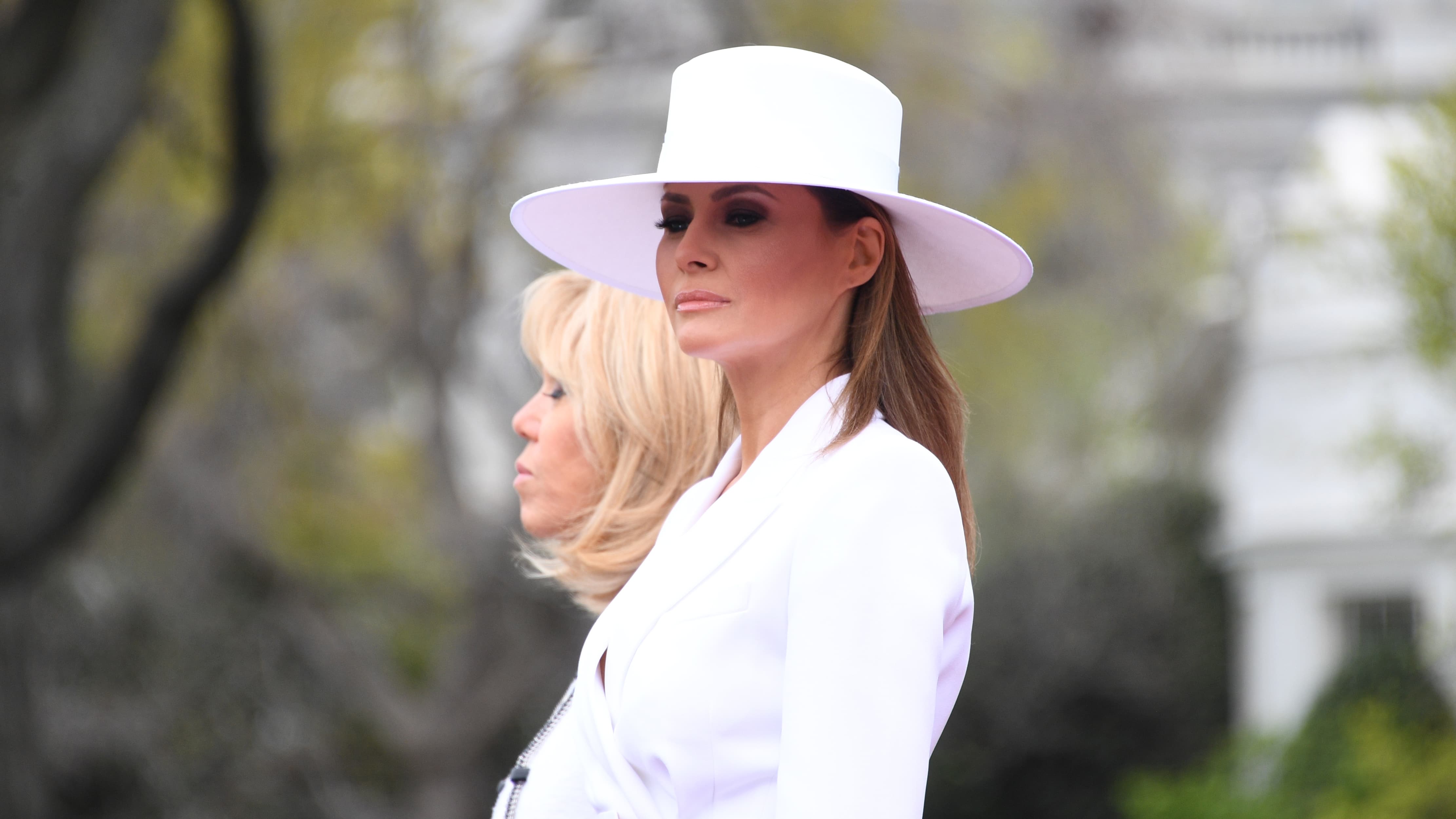 Melania Trump et Brigitte Macron, mardi 24 avril à Washington Melania Trump et Brigitte Macron, mardi 24 avril à Washington