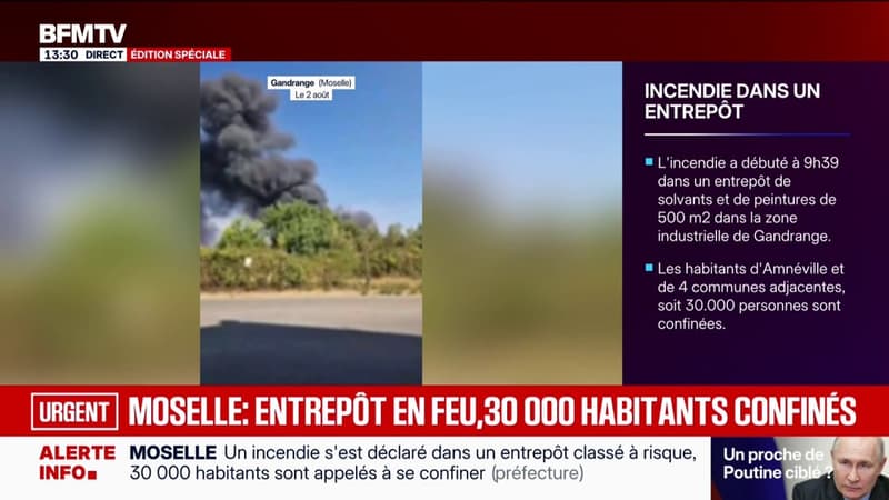 Moselle: un incendie se déclare dans un entrepôt classé Seveso, 30.000 habitants appelés à se confiner