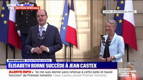"Je me suis donné sans retenue" déclare Jean Castex lors de sa passation de pouvoir, depuis le perron de Matignon