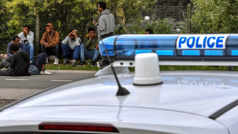 Police et migrants dans le Pas-de-Calais. (illustration)
