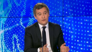 Le ministre de l'Intérieur Gérald Darmanin sur le plateau de BFMTV.