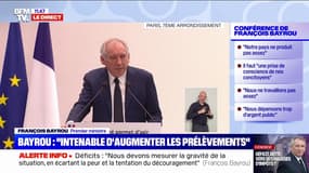Déficit public: "Augmenter les prélèvements est un raisonnement intenable", estime François Bayrou