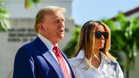 Donald et Melania Trump le 19 mars 2024 à Palm Beach, en Floride. (Photo d'archive)