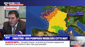 Tempête Ciarán: "Le standard du 18 a été renforcé", précise le préfet du Finistère
