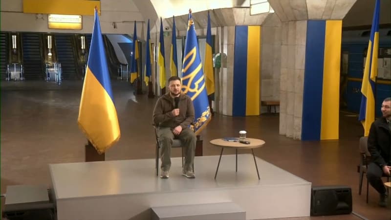 Guerre en Ukraine: l'intervention historique de Volodymyr Zelensky depuis le métro de Kiev