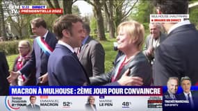 Emmanuel Macron en campagne à Mulhouse à la rencontre de soignants