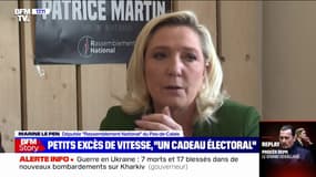 Non-retrait de points pour les petits excès de vitesse: Marine Le Pen estime que c'est un "tout petit cadeau minuscule"  