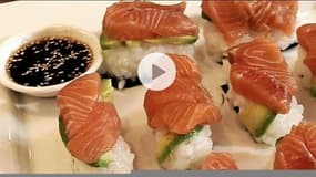 Sushis au saumon et avocat pour une entrée chic et originale (vidéo)