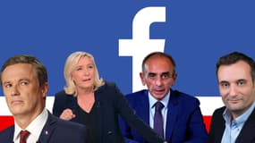 Les candidats Nicolas Dupont-Aignan, Marine Le Pen, Eric Zemmour et Florian Philippot