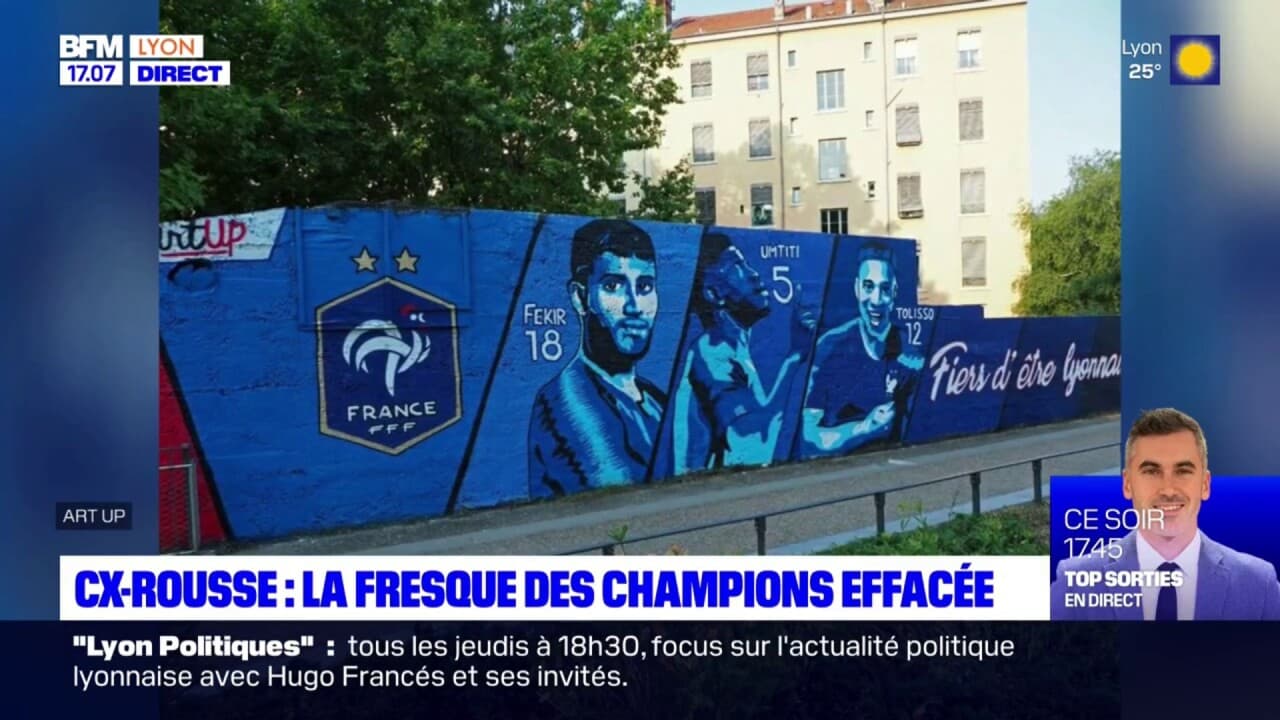 Croix-Rousse: la fresque des champions du monde de foot effacée