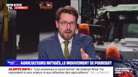 Mobilisation des agriculteurs: "Le Premier ministre n'est pas allé au cœur du sujet qui est posé", pour le député écologiste Benjamin Lucas 