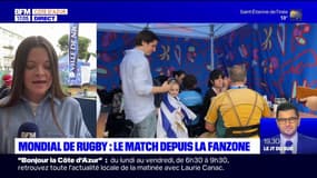 Coupe du monde de rugby: les supporters rassemblés à la fanzone de Nice pour le match Italie-Uruguay