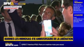 Bormes-les-Mimosas: après son discours, Emmanuel Macron s'offre un bain de foule