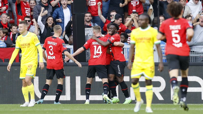 La joie des Rennais dans le derby contre Nantes, le 9 octobre 2022