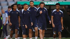 Kylian Mbappé et les joueurs de l'équipe de France avant France-Espagne (Euro), le 8 juillet 2024