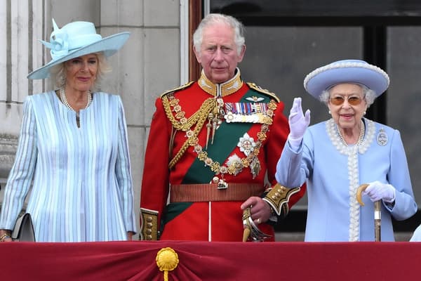 Queen Elizabeth II, Prince Charles and Camilla on the balcony of Buckingham Palace this Thursday for the Jubilee.