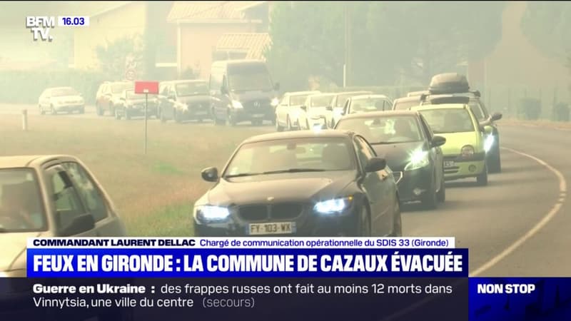 Feux en Gironde: la commune de Cazaux évacuée d'urgence