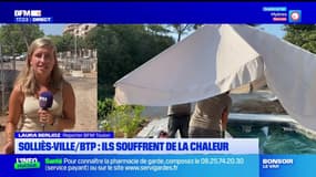 Canicule: les ouvriers du BTP souffrent de la chaleur à Solliès-Ville