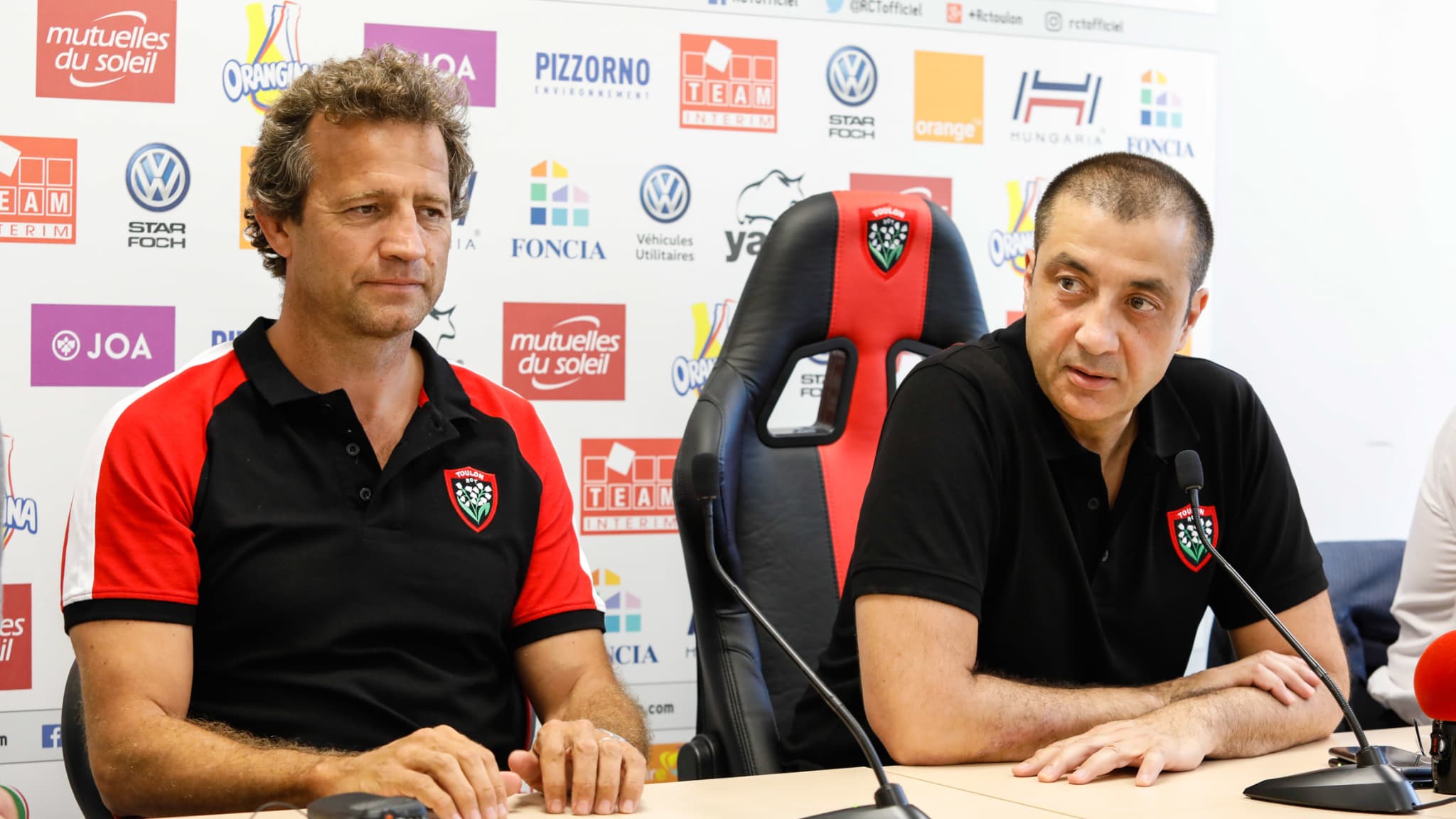 Fabien Galthié et Mourad Boudjellal avec Toulon le 10 juillet 2017 Fabien Galthié et Mourad Boudjellal avec Toulon le 10 juillet 2017
