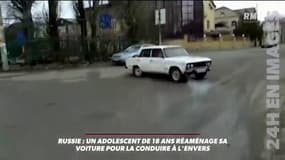 Cet ado russe réaménage sa voiture... pour la conduire à l'envers
