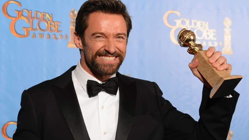 Hugh Jackman, récompensé par un Golden Globe dans la catégorie Meilleur acteur dans un musical ou une comédie avec "Les Misérables", en 2013.