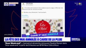 Nice: la fête des Mai annulée à cause de la pluie 