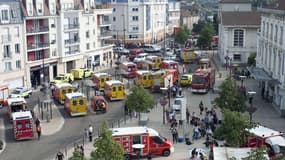 Opérations de secours, le 12 juillet dernier en gare de Brétigny-sur-Orge, dans l’Essonne, après le déraillement du Paris-Limoges.