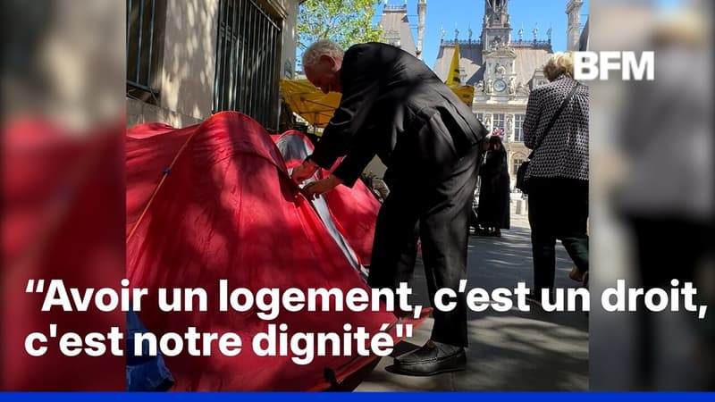 Une centaine de familles campent devant la mairie de Paris pour obtenir un logement social