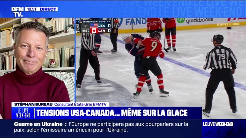 Hymne américain sifflé, bagarres... Les tensions entre les États-Unis et le Canada transposées lors d'un match de hockey sur glace