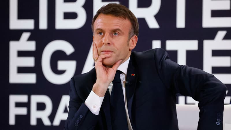 Emmanuel Macron le 16 janvier 2024 en conférence de presse à l'Élysée
