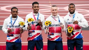 L'équipe britannique du 4x100m lors des JO de Tokyo.