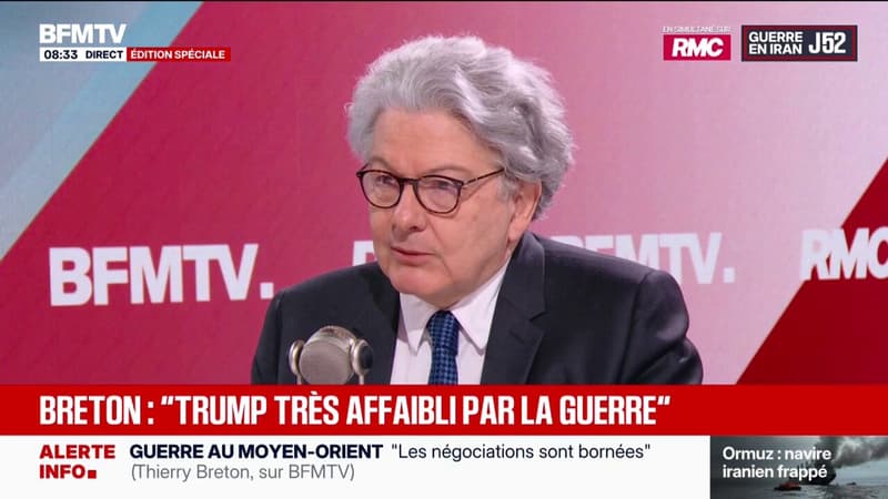 "Les marchés ne sont pas affolés, ils misent sur un accord", affirme l'ancien ministre de l’Économie Thierry Breton à propos de la guerre au Moyen-Orient