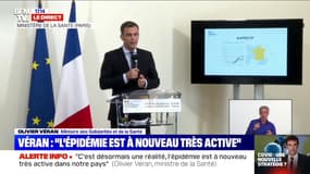 Olivier Véran:"Le taux d'incidence est en hausse constante (...) le facteur R reste supérieur à 1 au niveau national"