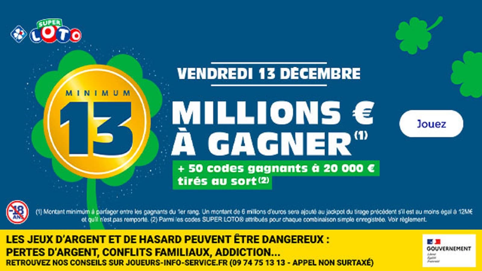 Super Loto Organisé Par La FDJ Ce Vendredi 13, 13 Millions D’euros à La ...