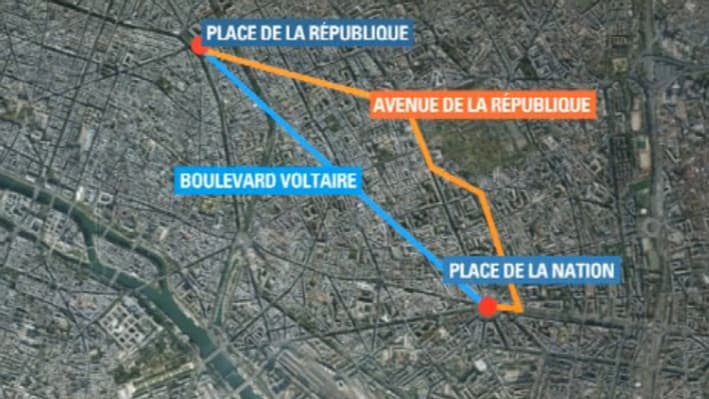La manifestation suivra deux parcours entre République et Nation. La manifestation suivra deux parcours entre République et Nation.