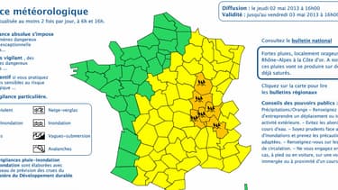 Six départements ont été placés en vigilance orange pluie et inondations pour 24 heures.