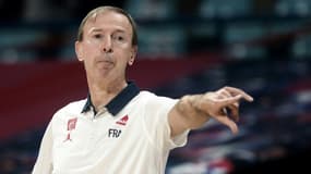 Le sélectionneur des Bleus, Vincent Collet, lors d'un mach de l'Euro 2020 contre l'Allemagne, à Pau, le 29 novembre