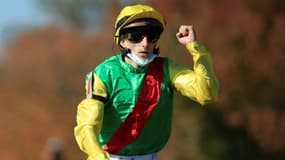 Pierre-Charles Boudot sur Audarya lors de sa victoire dans les Breeders, 'Cup Filly et Mare Turf à Keeneland le 07 novembre 2020.
