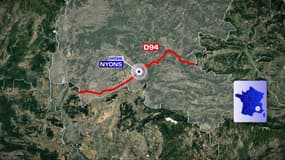La circulation est coupée sur la route département RD94 en raison d'un éboulement rocheux, le 17 août 2024