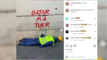 L'artiste Toolate souhaite interpeller sur la Coupe du monde au Qatar avec sa nouvelle mise en scène à Nice. 